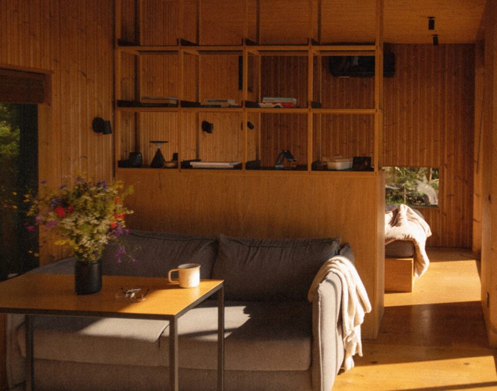 Skandinaviško stiliaus namelis gamtoje